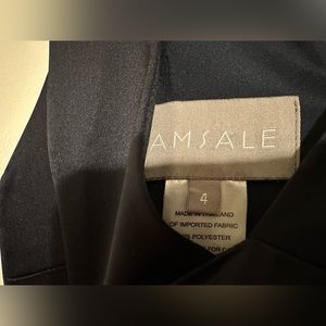 Amsale blue satin gown